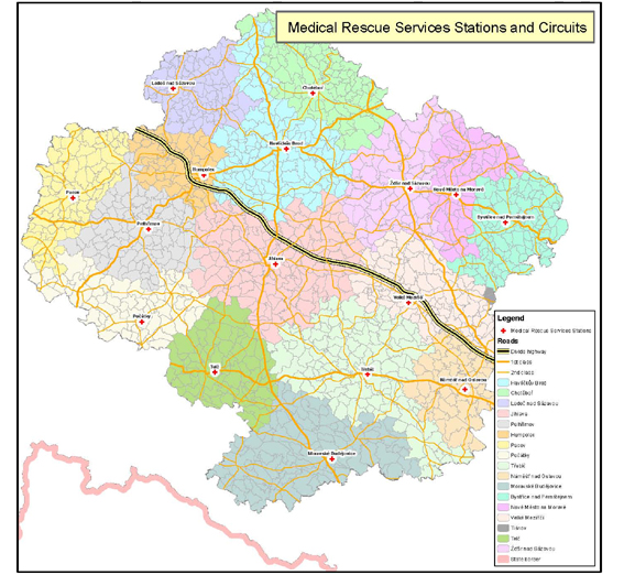 Map - Medical Rescue Services Stations and Circuits